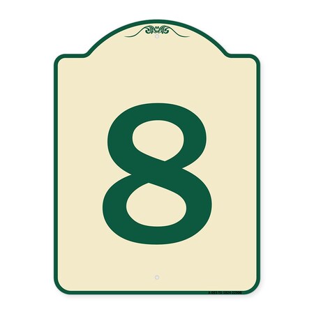 Signmission Sign with Number 8 Heavy-Gauge Aluminum Architectural Sign, 24" x 18", TG-1824-22900 A-DES-TG-1824-22900